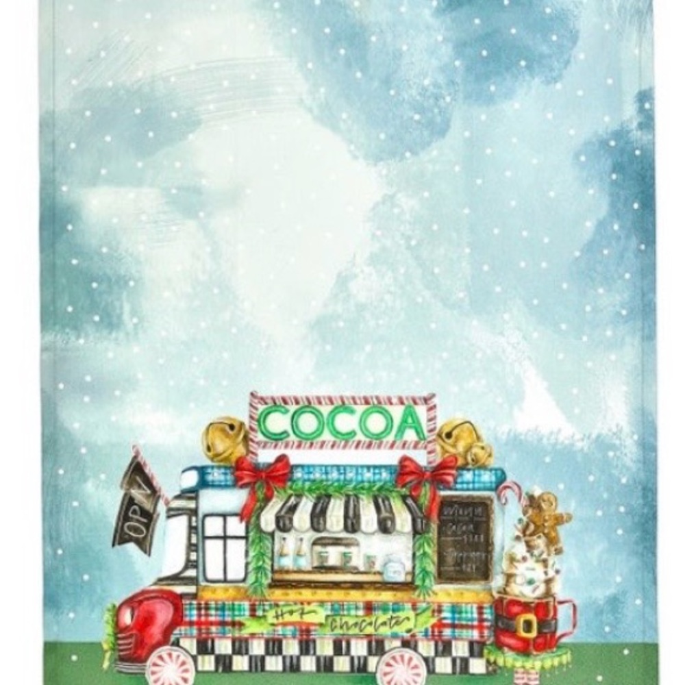 MacKenzie-Childs Cocoa Food Truck Tea Towel - Picture 5 of 8